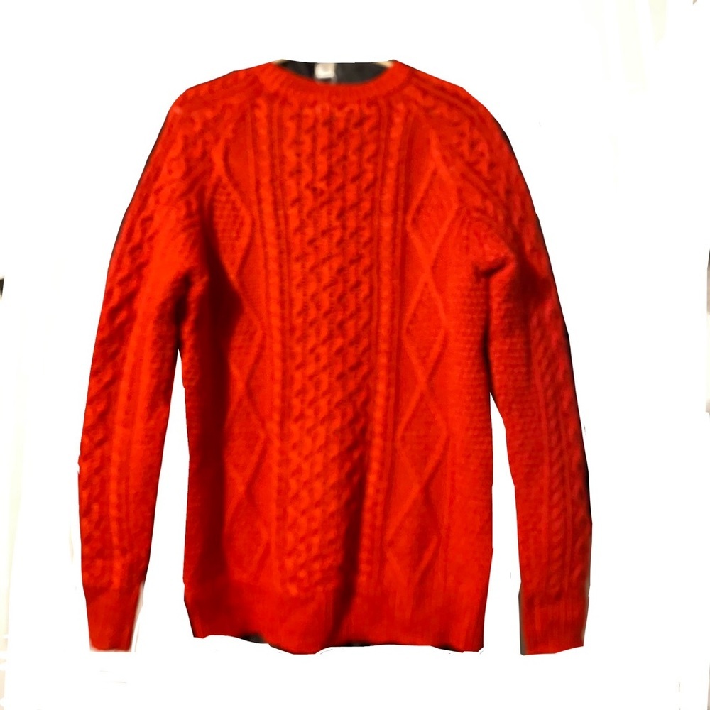 Merona Cable Knit Sweater Women L Chunky Crewneck Pullover Red